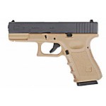 ПИСТОЛЕТ ПНЕВМ. WE GLOCK-19 gen3, металл слайд WE-TAN WE-G003A-TAN